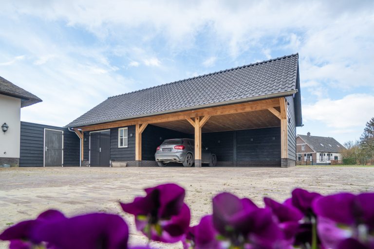 Dubbele carport van hout