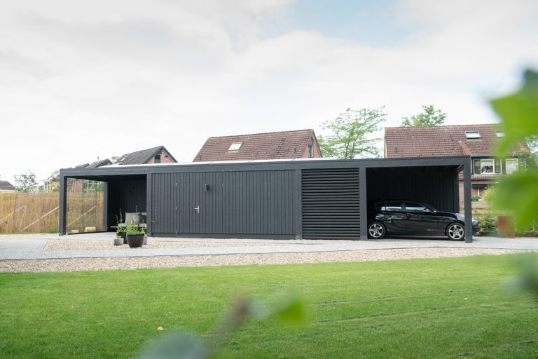 Dubbele carport van hout