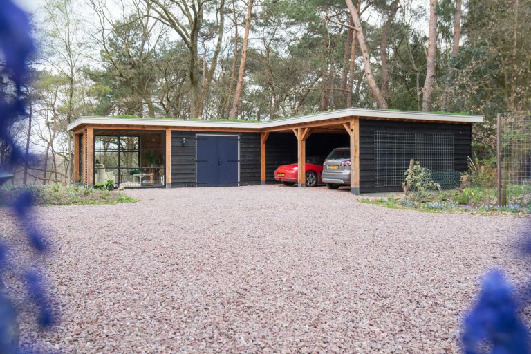 Dubbele carport van hout