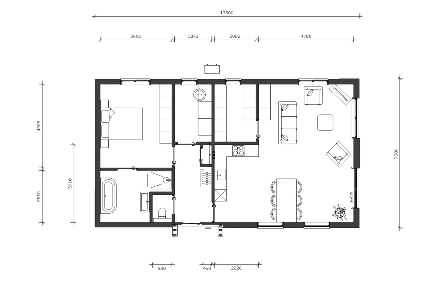 Ferplast 85838899 GRO 5838, vlooienkam voor honden en katten, dichte tanden met fijne afgeronde punten, ideaal kortharige halfharige dieren, 15 x 1 h 4 cm